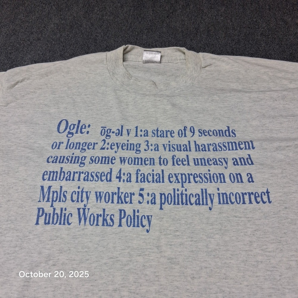 Vintage Ogle T Shirt Size XL Novelty Funny Single Stitch Heather Gray BEST - Picture 2 of 9
